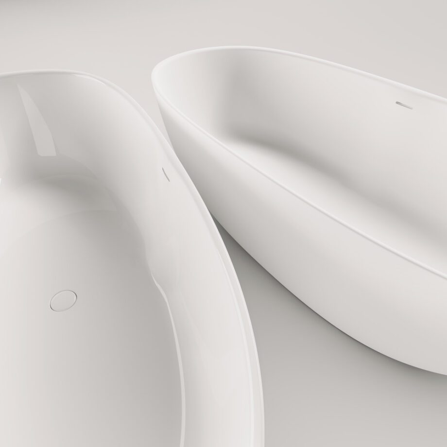 Eraldiseisev kivivann PAA BELLA 170×80 cm, matt Silkstone 11 Fristående badkar PAA BELLA 170,5x80 cm, Silkstone – 11