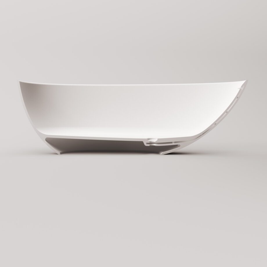 Eraldiseisev kivivann PAA BELLA OVO 170×80 cm, läikiv kivimass 5 Fristående badkar PAA BELLA OVO 170x80 cm, svart Graphite – 4