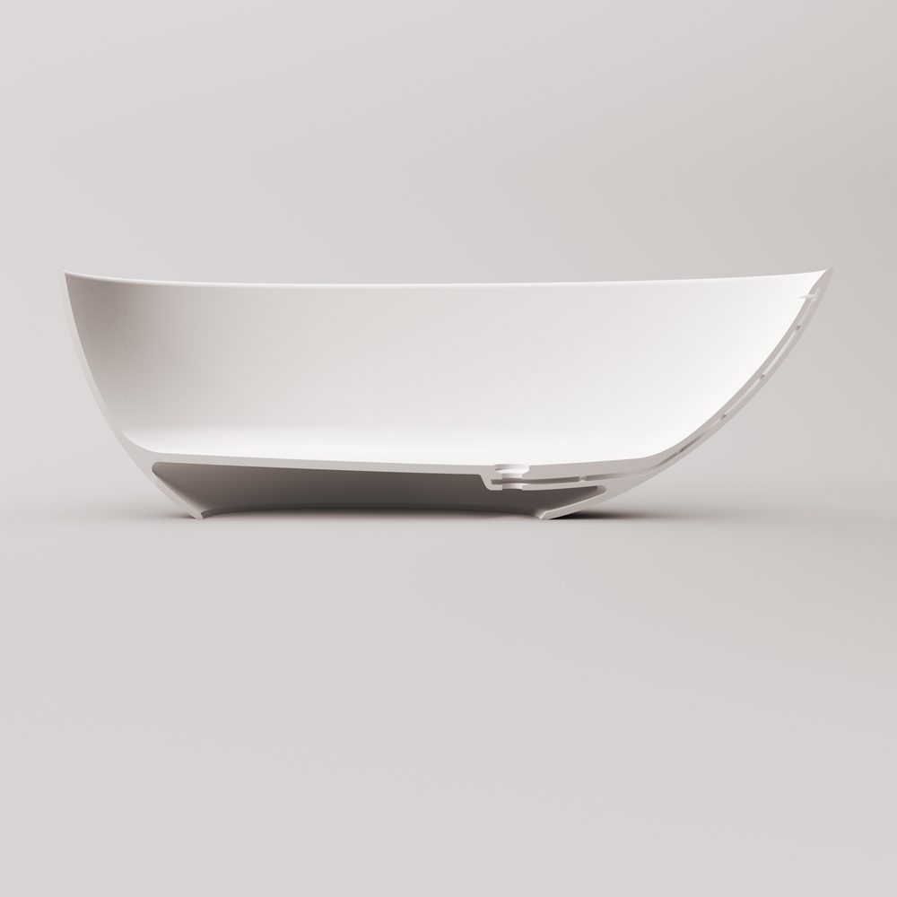 Fristående badkar PAA BELLA OVO 170x80 cm, svart Graphite – 4