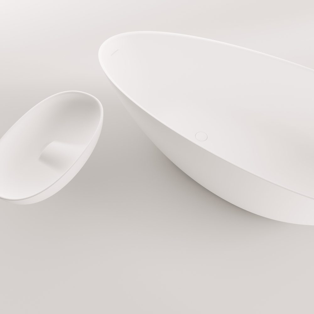Fristående badkar PAA BELLA OVO 170x80 cm, svart Graphite – 3