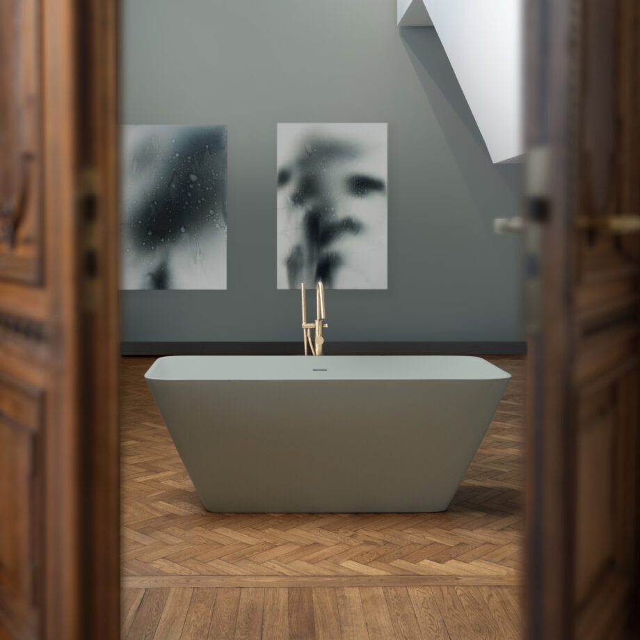Eraldiseisev kivivann PAA QUADRO 159×70 cm, läikiv kivimass 4 Fristående badkar PAA QUADRO 159x70 cm, svart Graphite – 4