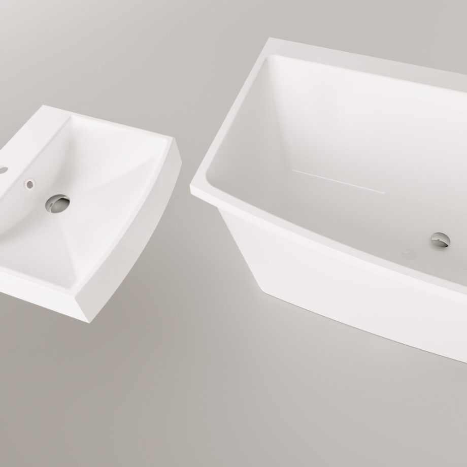 Fristående badkar PAA STEP 170x89 cm, gjutmarmor – 12