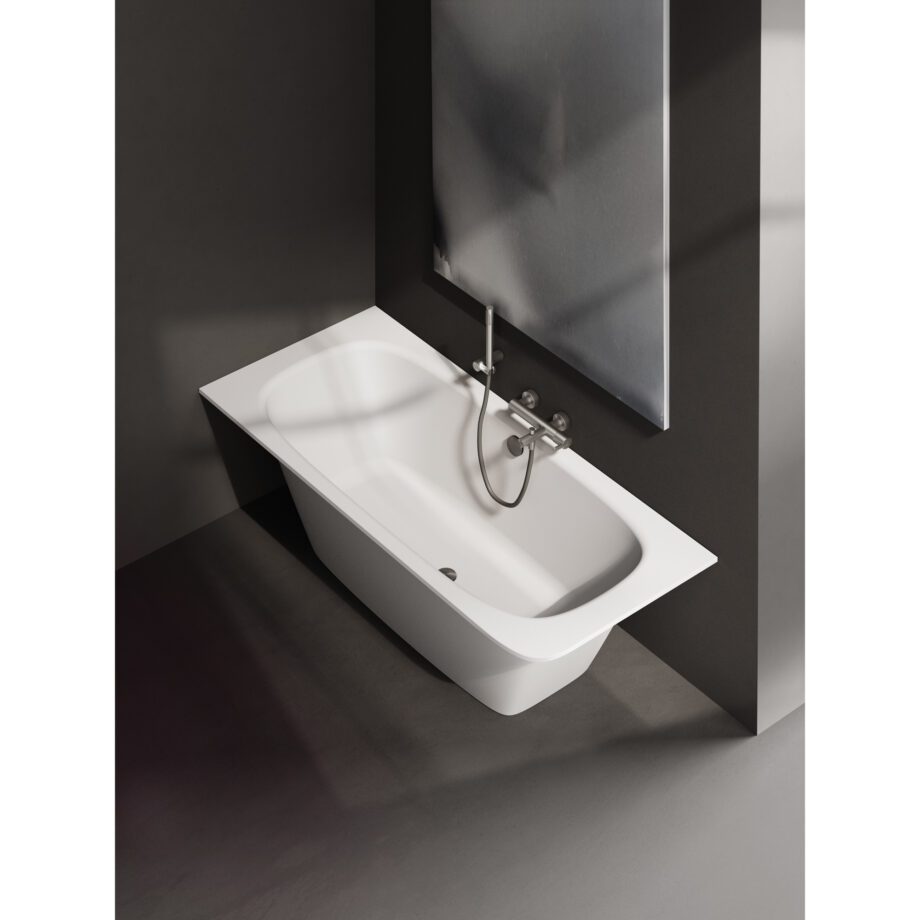 Sisseehitatav kivivann PAA SMART 170 D 170×75 cm, ümar nurk D, läikiv kivimass 3 Inbyggnadsbadkar PAA SMART 150 AD 150x75 cm, gjutmarmor – 3