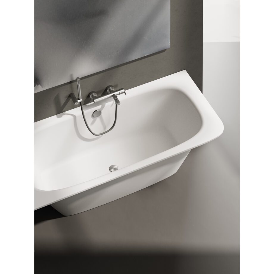Sisseehitatav kivivann PAA SMART 170 D 170×75 cm, ümar nurk D, läikiv kivimass 4 Inbyggnadsbadkar PAA SMART 150 AD 150x75 cm, gjutmarmor – 4