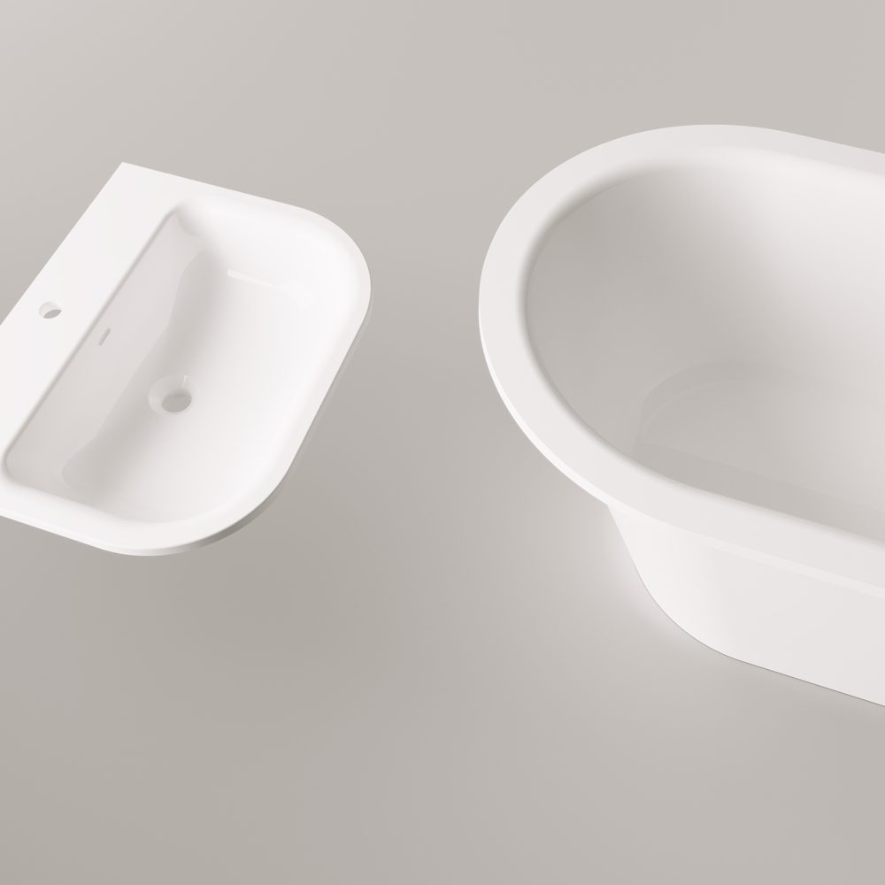 Fristående badkar PAA VARIO M ABCD 156x75 cm, gjutmarmor – 4