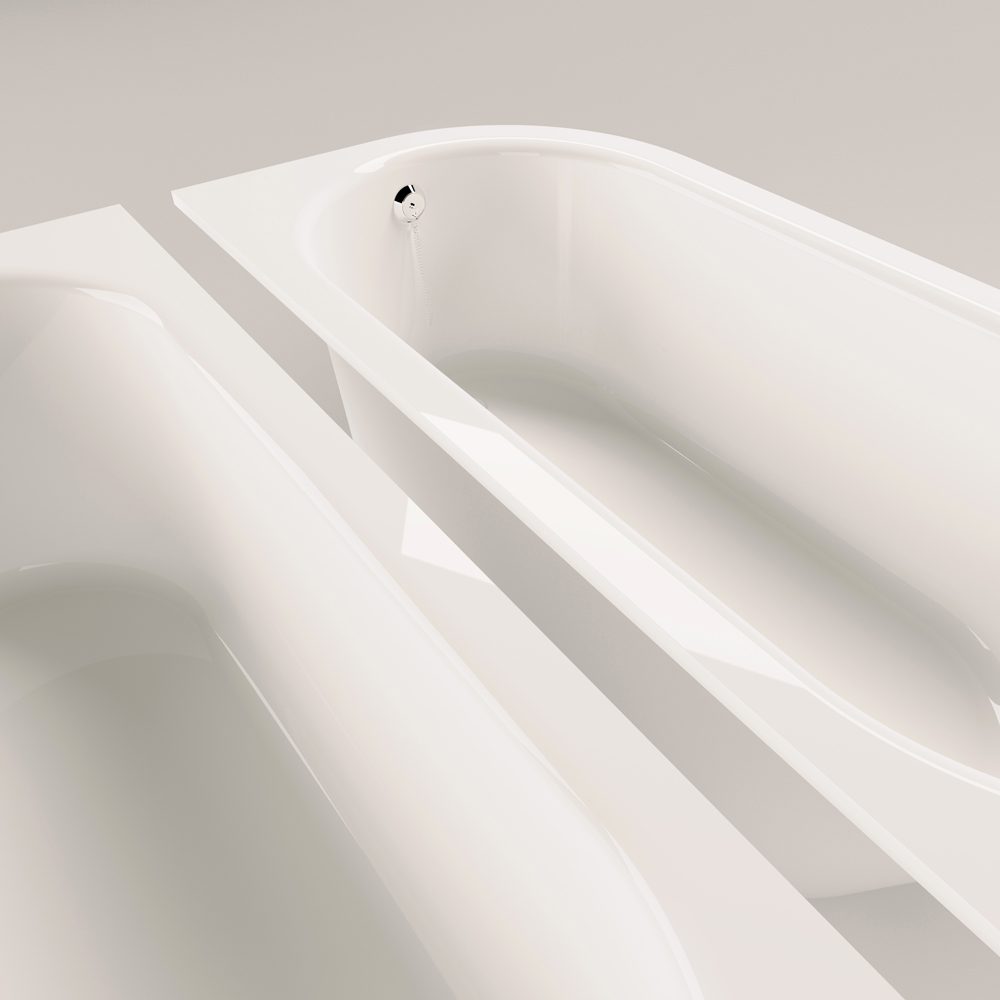 Inbyggnadsbadkar PAA VARIO M AD 156x75 cm, gjutmarmor – 3