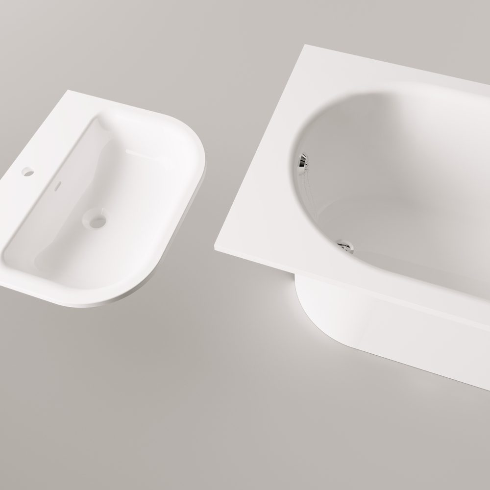 Inbyggnadsbadkar PAA VARIO M 160x75 cm, gjutmarmor – 4