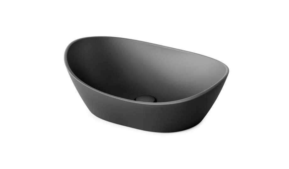Ovanpåliggande handfat PAA AMORE 60x37 cm, svart Graphite
