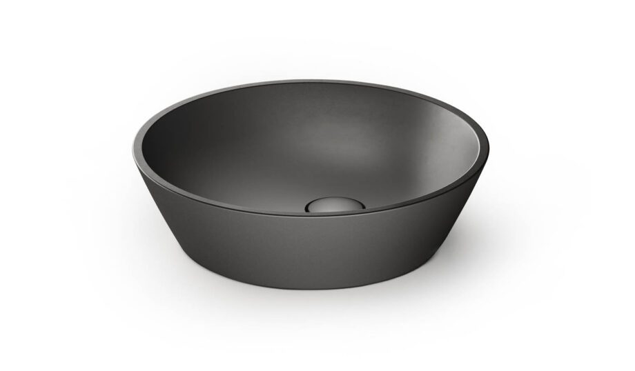 Valamu tööpinnale PAA DECO Ø45 cm, must Graphite Ovanpåliggande handfat PAA DECO Ø45 cm, svart Graphite