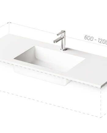 Möbeltvättställ PAA LOTO måttbeställd 60–120 cm, gjutmarmor
