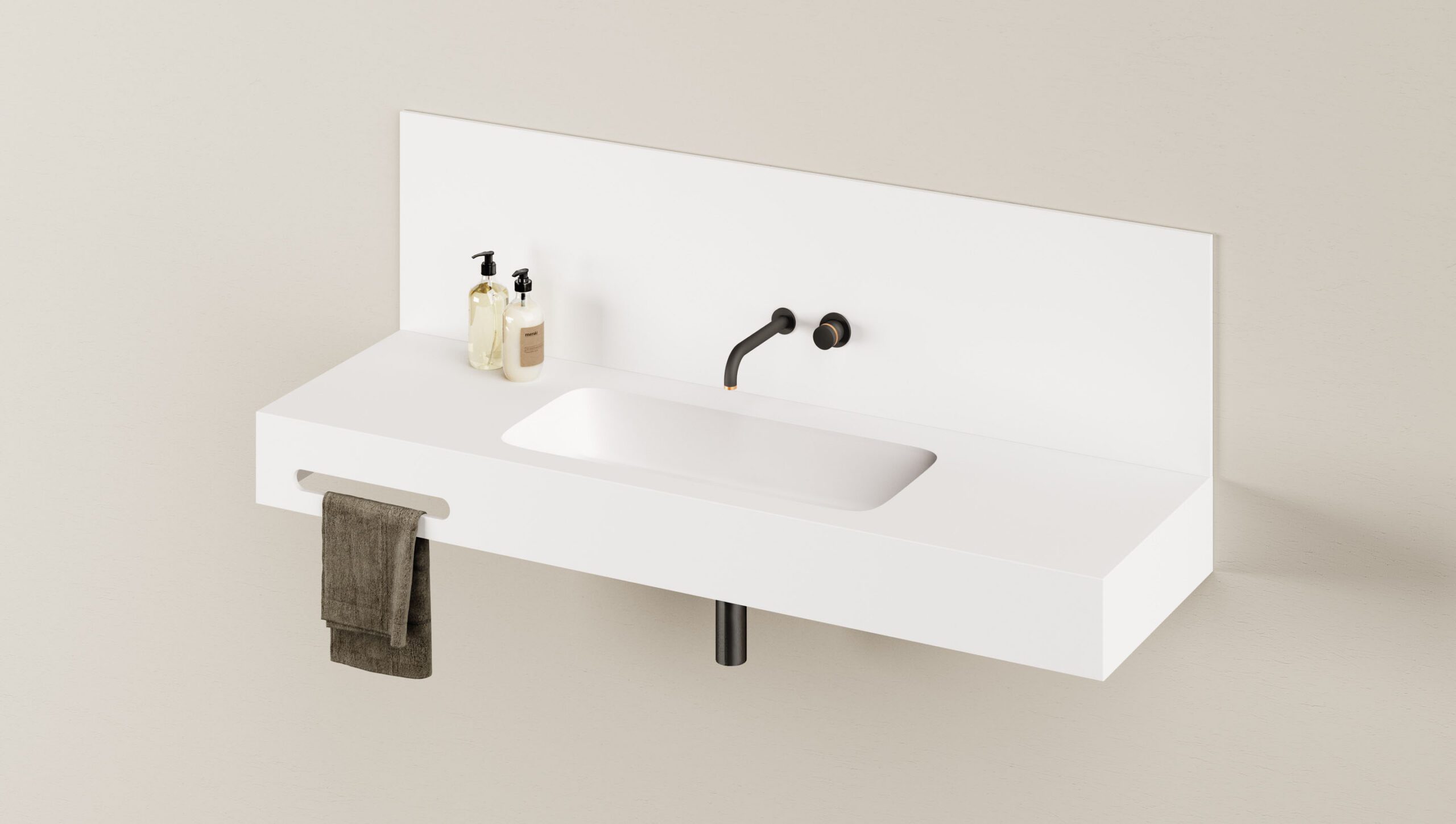 Måttbeställt tvättställ PAA QUADRO MTM, Silkstone – 2