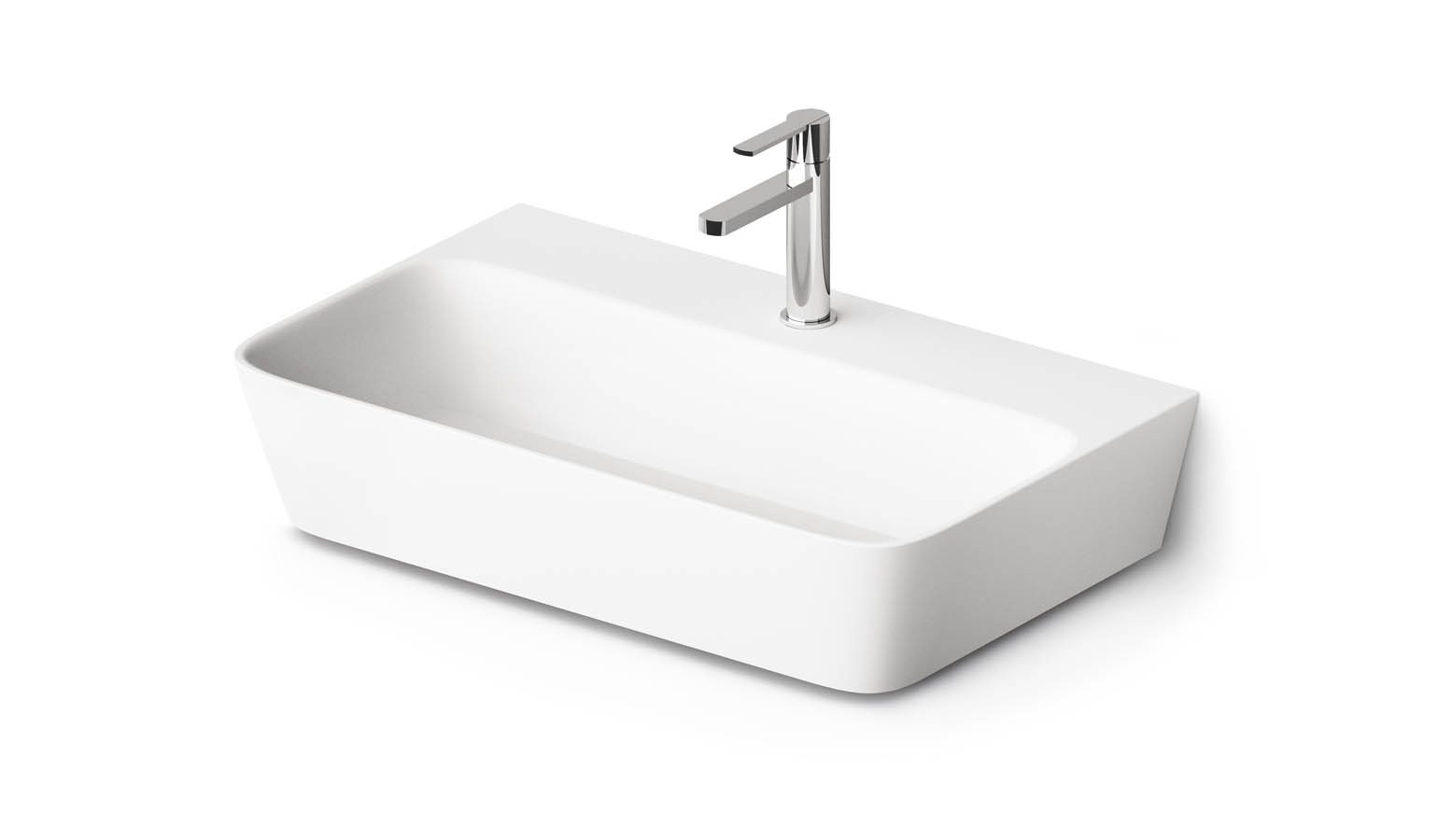 Vägghängt handfat PAA QUADRO 70x43 cm, Silkstone