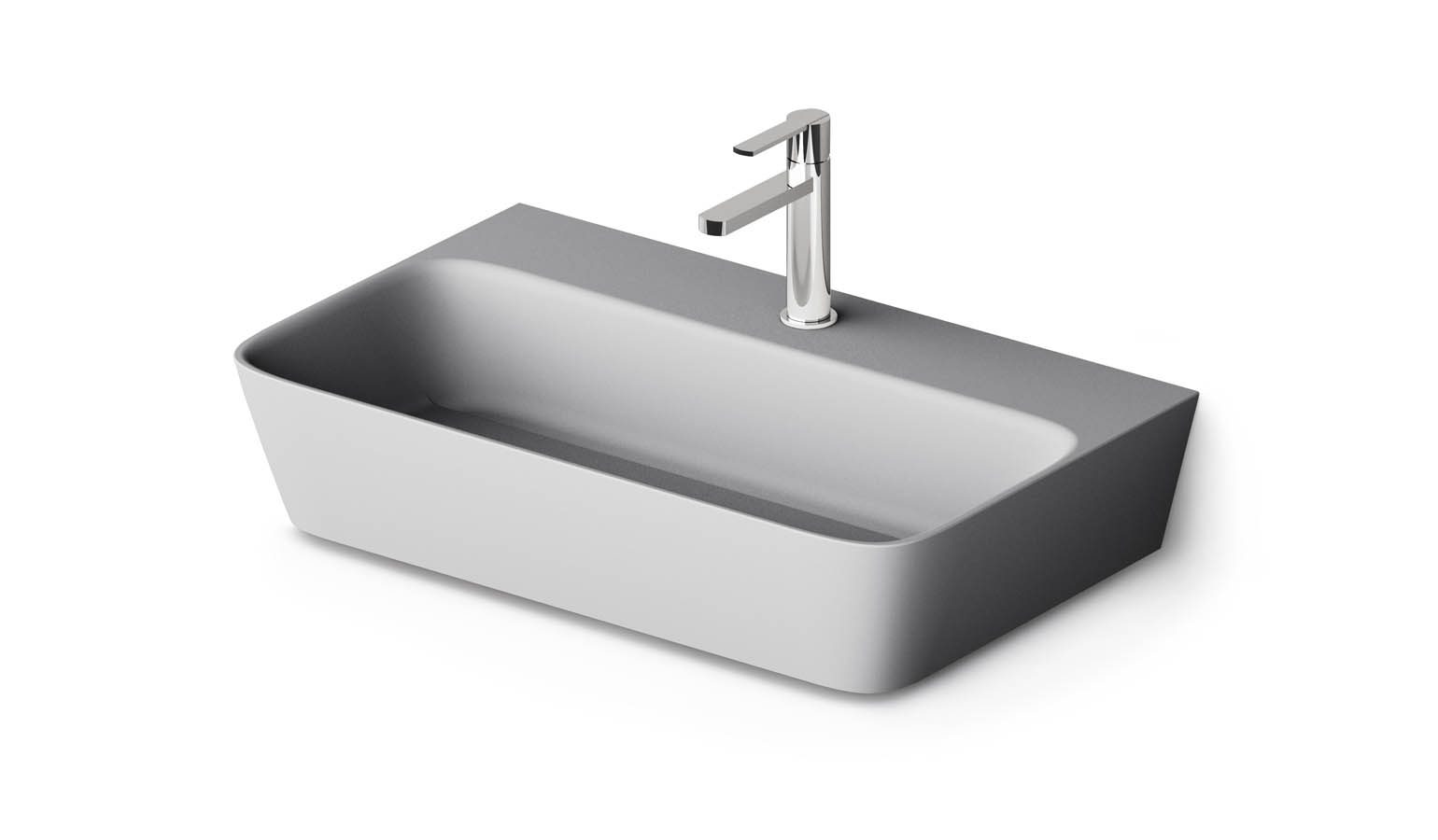 Vägghängt handfat PAA QUADRO 70x43 cm, Silkstone – 4