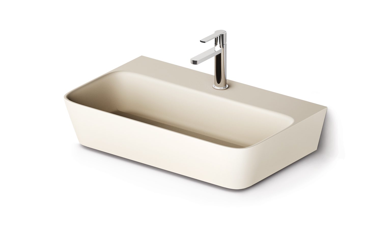 Vägghängt handfat PAA QUADRO 70x43 cm, Silkstone – 6
