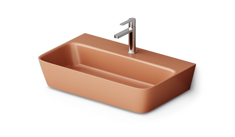Seinavalamu PAA QUADRO 70×43 cm, kivimass 2 Vägghängt handfat PAA QUADRO 70x43 cm, gjutmarmor – 2