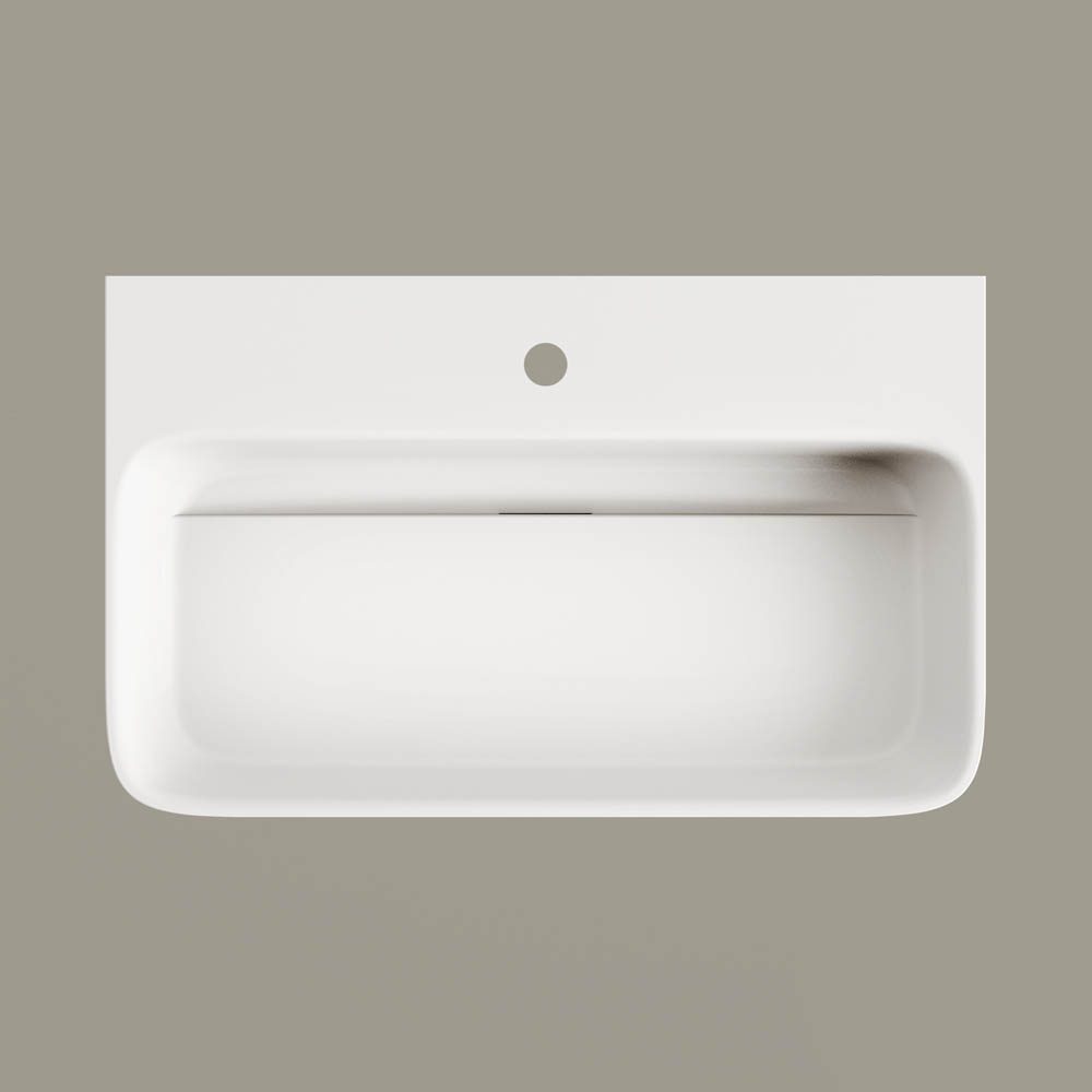 Vägghängt handfat PAA QUADRO 70x43 cm, Silkstone – 2