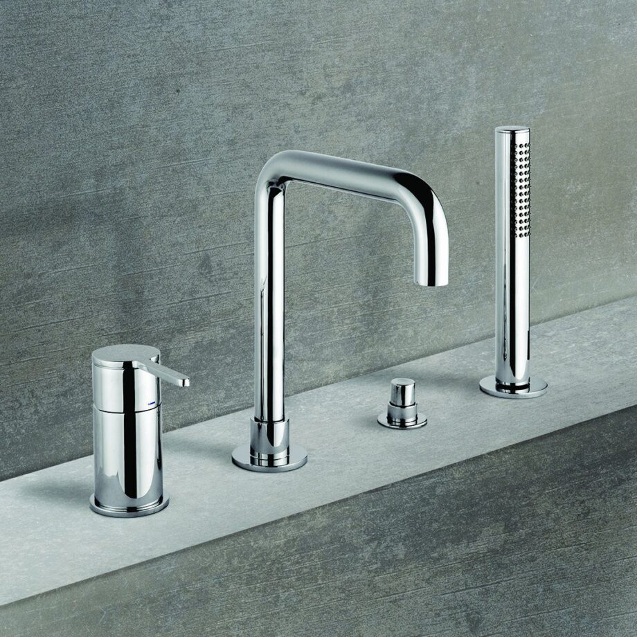 Badkarskantsblandare Emmevi Filobrass 85120, 4 hål – 3