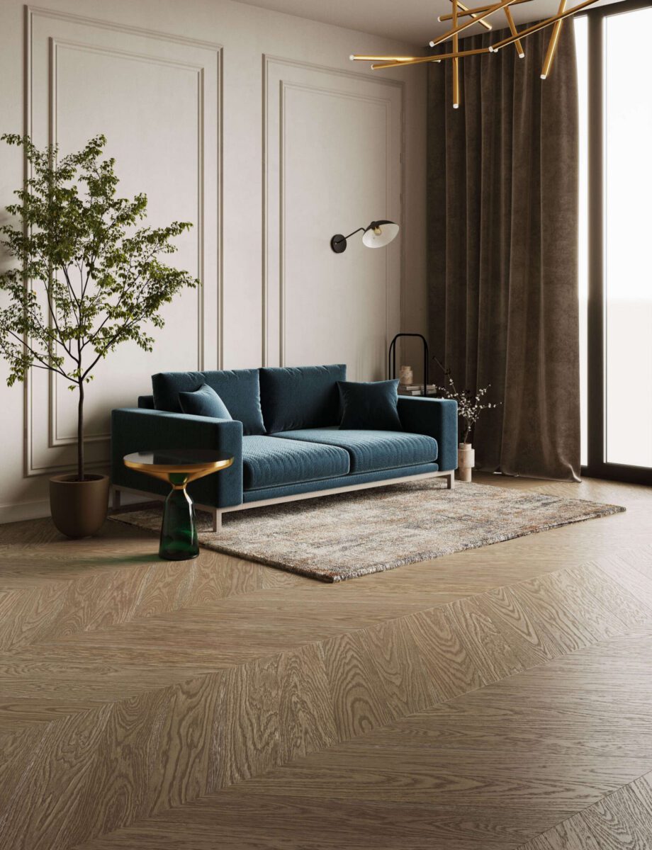 Chevronparkett ek Esta Nordic S Stavanger extra mattlackad – närbild Chevronparkett ek Esta Nordic S Stavanger extra mattlackad – 2