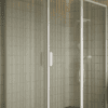 Duschhörna Hietakari Bläk 758 New York, vit ram, räfflat glas (Reeded)