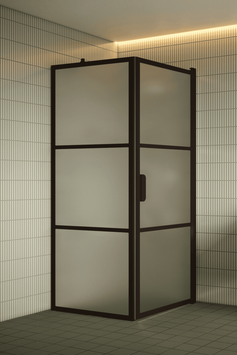Duschhörna Hietakari Bläk 760 Tokyo, Cocoa-ram, satinerat glas