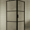 Duschhörna Hietakari Bläk 760 Tokyo, svart ram, räfflat glas (Reeded)