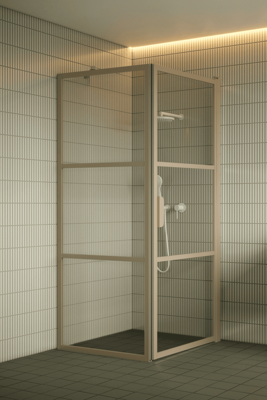 Duschhörna Hietakari Bläk 760 Tokyo, fast vägg + svängdörr – 5