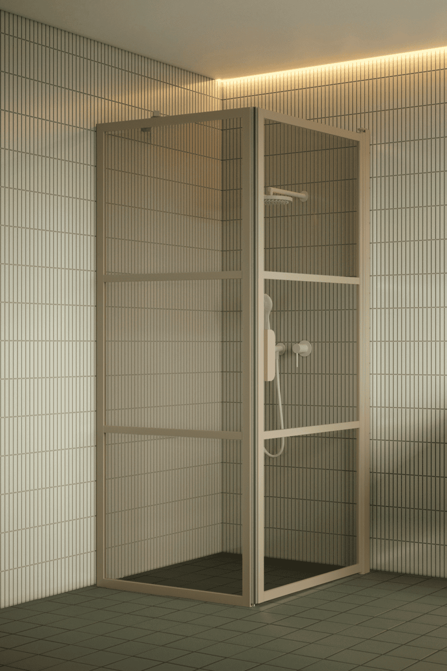 Duschhörna Hietakari Bläk 760 Tokyo, Sand-ram, bronsfärgat glas