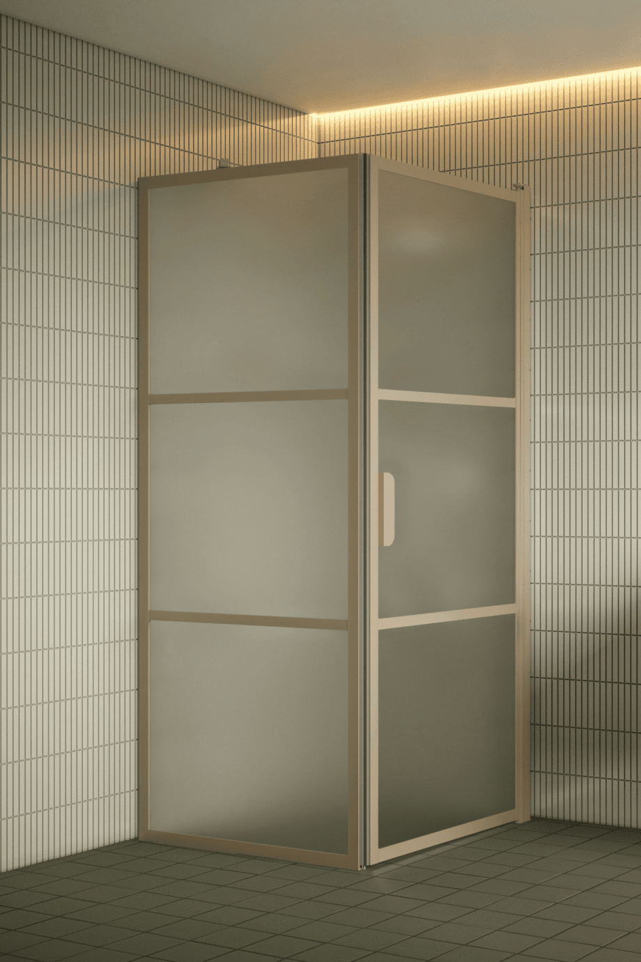 Duschhörna Hietakari Bläk 760 Tokyo, Sand-ram, satinerat glas