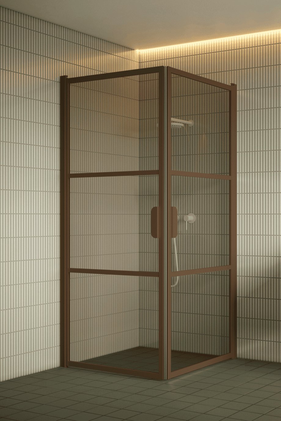 Duschhörna Hietakari Bläk 762 Tokyo, Mocha-ram, bronsfärgat glas Duschhörna Hietakari Bläk 762 Tokyo, Mocha-ram, bronsfärgat glas