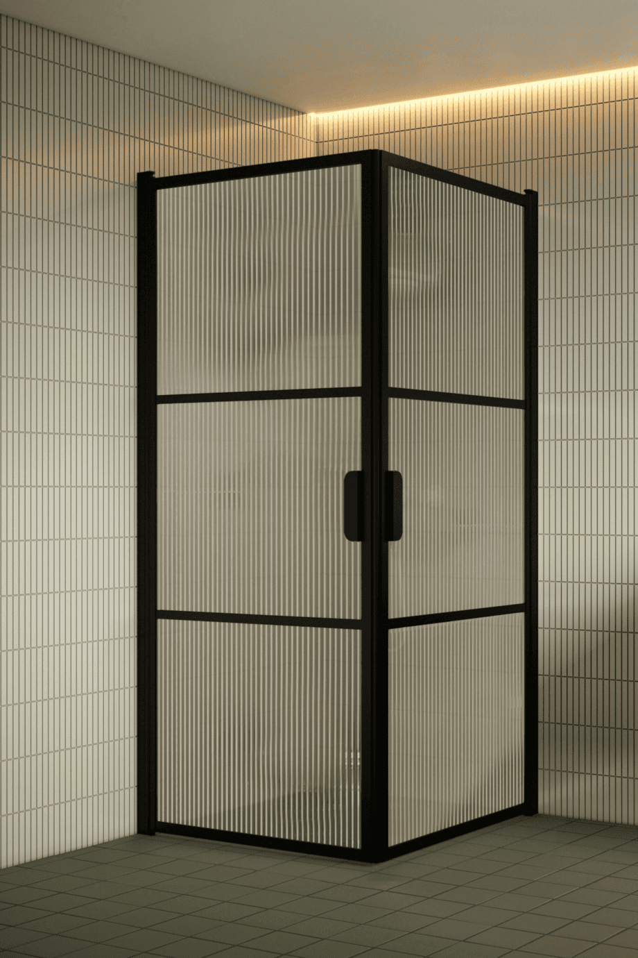 Duschhörna Hietakari Bläk 762 Tokyo, svart ram, räfflat glas (Reeded) Duschhörna Hietakari Bläk 762 Tokyo, svart ram, räfflat glas (Reeded)