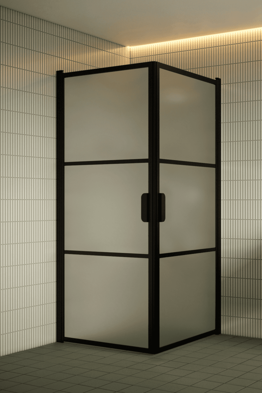 Duschhörna Hietakari Bläk 762 Tokyo, svart ram, satinerat glas Duschhörna Hietakari Bläk 762 Tokyo, svart ram, satinerat glas