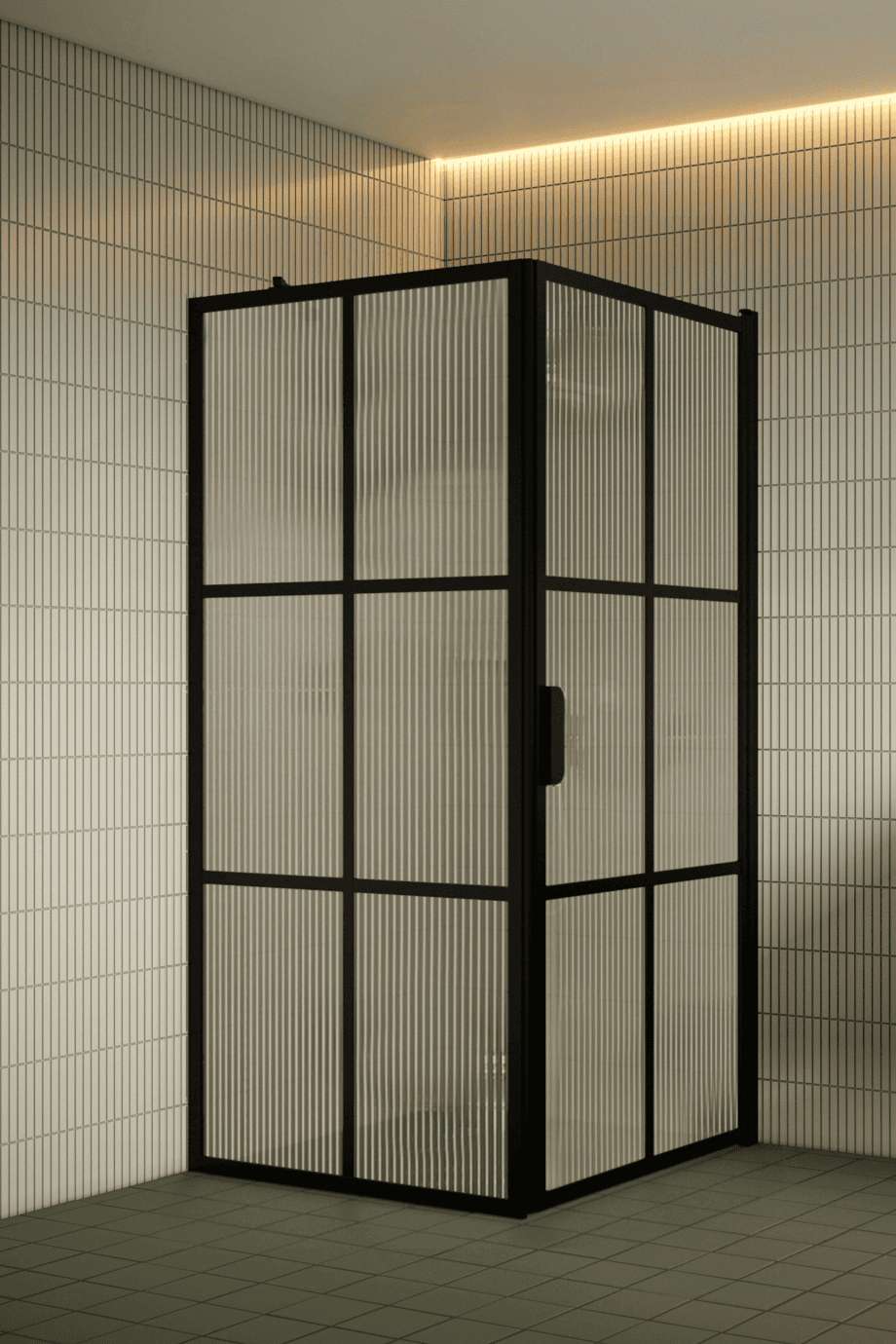 Duschhörna Hietakari Bläk 765 Paris, svart ram, räfflat glas (Reeded) Duschhörna Hietakari Bläk 765 Paris, svart ram, räfflat glas (Reeded)