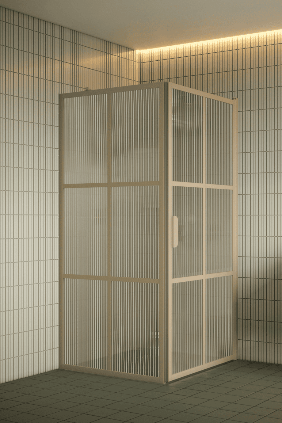 Duschhörna Hietakari Bläk 765 Paris, Sand-ram, räfflat glas (Reeded) Duschhörna Hietakari Bläk 765 Paris, Sand-ram, räfflat glas (Reeded)