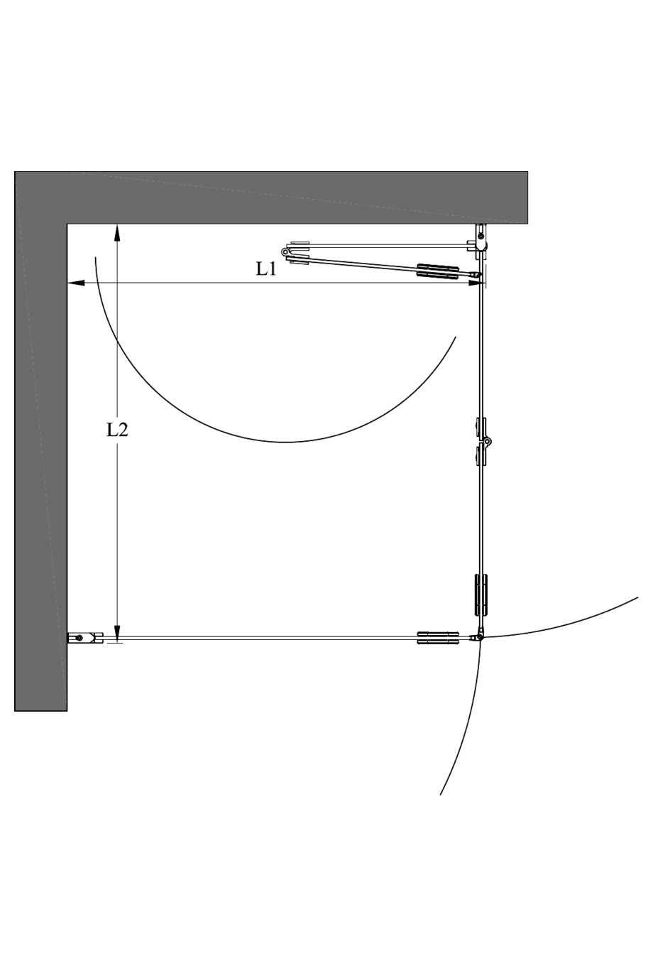 Duschhörna Hietakari Forma 373, svängdörr + vikdörr – 2