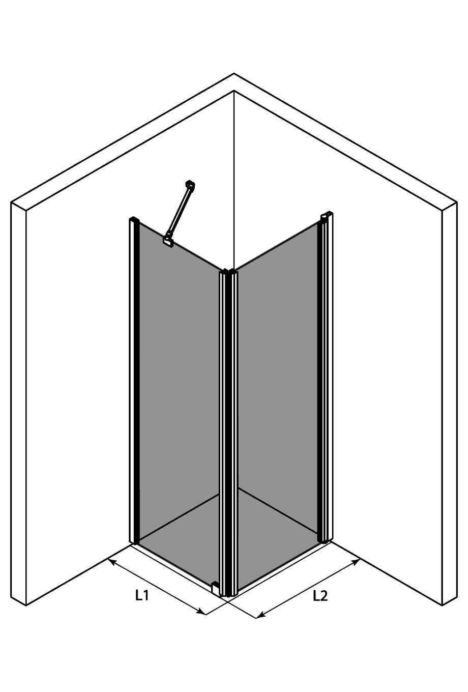 Duschhörna Hietakari Infinia 251 – 3D-ritning Duschhörna Hietakari Infinia 251 – 3D-ritning
