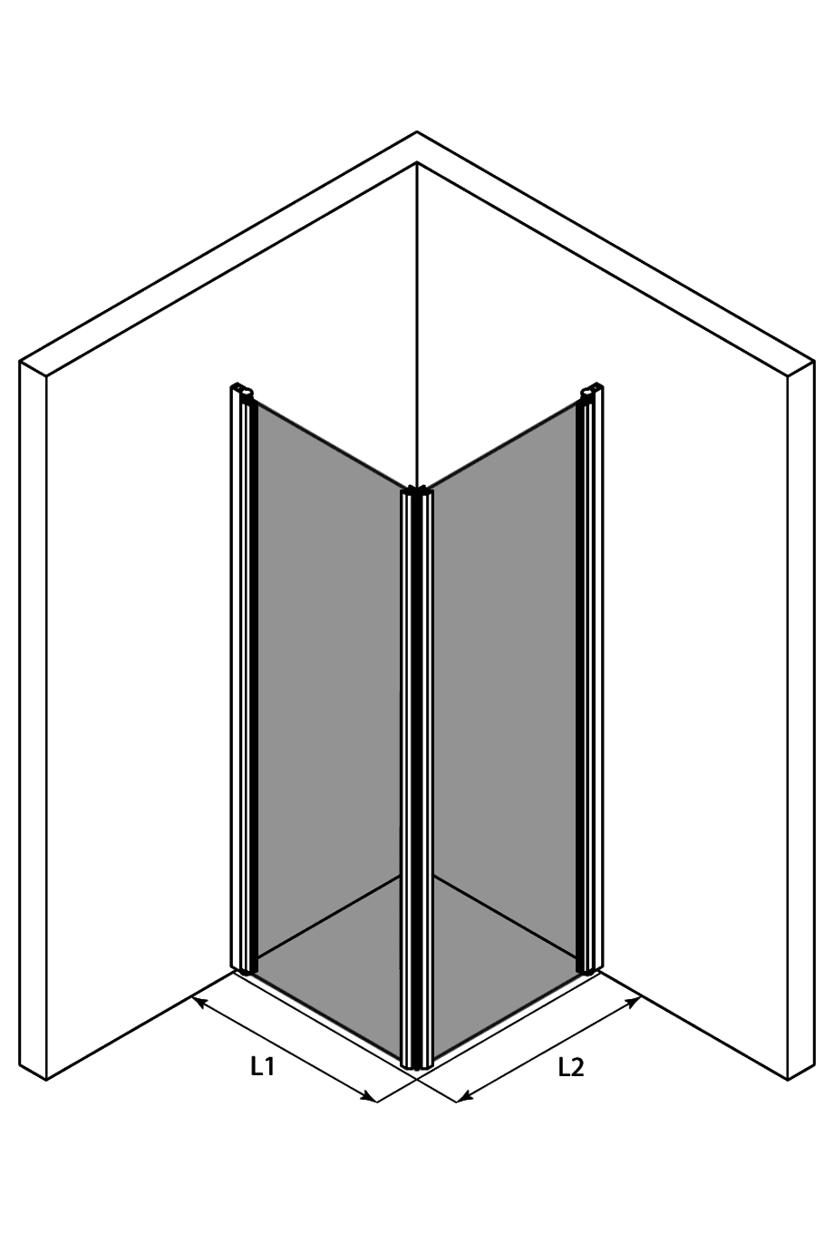 Duschhörna Hietakari Infinia 255 – 3D-ritning Duschhörna Hietakari Infinia 255 – 3D-ritning