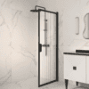 Svängbar duschdörr Hietakari Bläk 732 New York, svart ram, räfflat glas (Reeded)