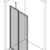 Svängbar duschvägg med fast del Hietakari Bläk 733 New York – 3D-ritning Svängbar duschvägg med fast del Hietakari Bläk 733 New York – 3D-ritning