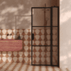 Svängbar duschvägg med fast del Hietakari Bläk 736 Tokyo, Cocoa-ram, räfflat glas (Reeded) Svängbar duschvägg med fast del Hietakari Bläk 736 Tokyo, Cocoa-ram, räfflat glas (Reeded)