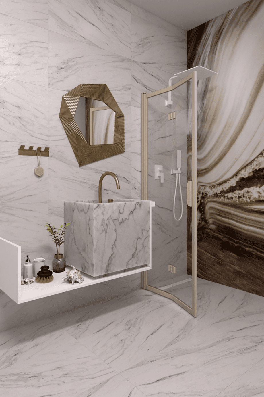 Vikbar duschvägg Hietakari Bläk 881 New York, Sand-ram, grått tonat glas Vikbar duschvägg Hietakari Bläk 881 New York, Sand-ram, grått tonat glas