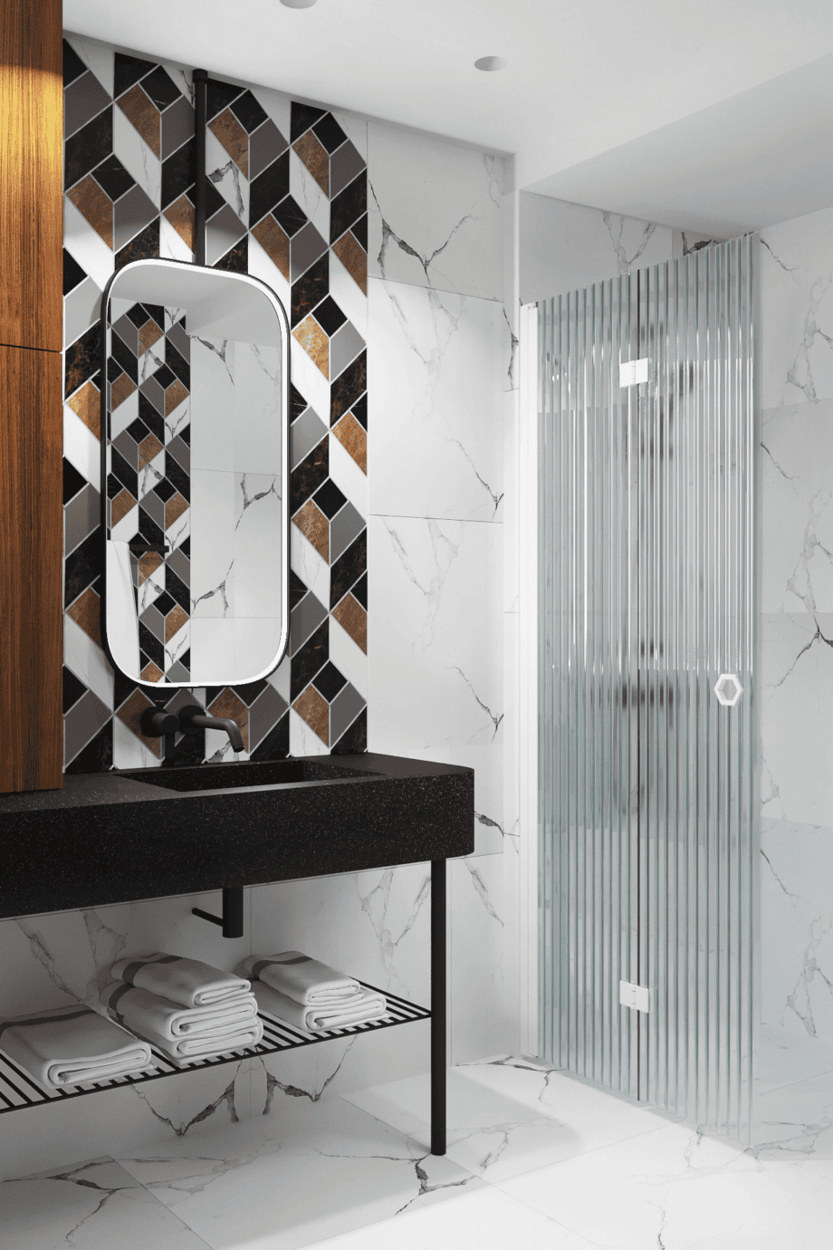 Vikbar duschvägg Hietakari Forma 303, vit ram, räfflat glas (Reeded) Vikbar duschvägg Hietakari Forma 303, vit ram, räfflat glas (Reeded)