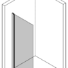 Svängbar duschdörr Hietakari Infinia 212 – 3D-ritning