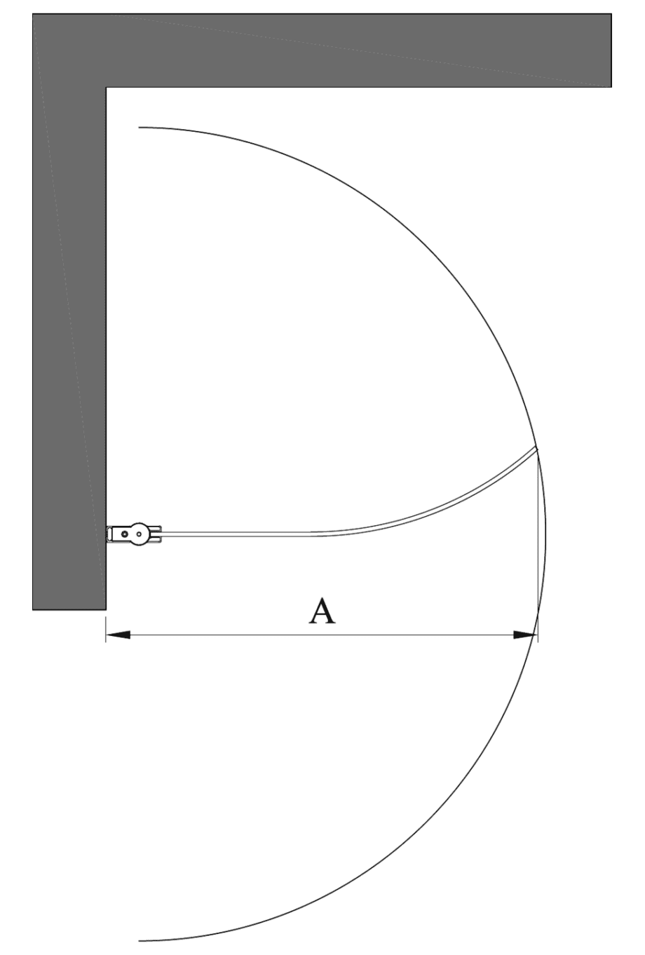 Böjd svängbar duschdörr Hietakari Infinia 222 – 2