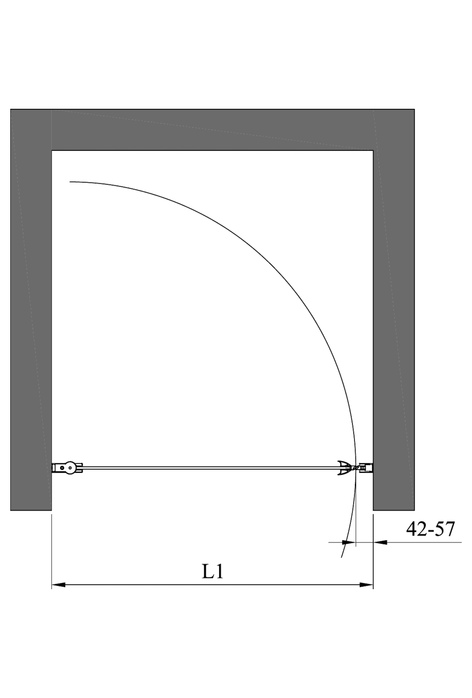 Svängbar duschdörr med väggmagnet Hietakari Infinia 233 – 2