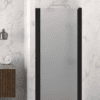Svängbar duschdörr med väggmagnet Hietakari Infinia 233, svart ram, satinerat glas Svängbar duschdörr med väggmagnet Hietakari Infinia 233, svart ram, satinerat glas