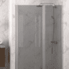Svängbar duschdörr med fast del och väggmagnet Hietakari Infinia 235, aluminiumram, grått tonat glas