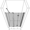 Vikbar duschdörr med fast del och väggmagnet Hietakari Infinia 236 – 3D-ritning Vikbar duschdörr med fast del och väggmagnet Hietakari Infinia 236 – 3