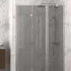 Vikbar duschdörr med fast del och väggmagnet Hietakari Infinia 236, aluminiumram, grått tonat glas Vikbar duschdörr med fast del och väggmagnet Hietakari Infinia 236, aluminiumram, grått tonat glas