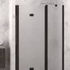 Vikbar duschdörr med fast del och väggmagnet Hietakari Infinia 236, svart ram, Chinchilla mönstrat glas Vikbar duschdörr med fast del och väggmagnet Hietakari Infinia 236, svart ram, Chinchilla mönstrat glas