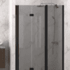 Vikbar duschdörr med fast del och väggmagnet Hietakari Infinia 236, svart ram, grått tonat glas Vikbar duschdörr med fast del och väggmagnet Hietakari Infinia 236, svart ram, grått tonat glas